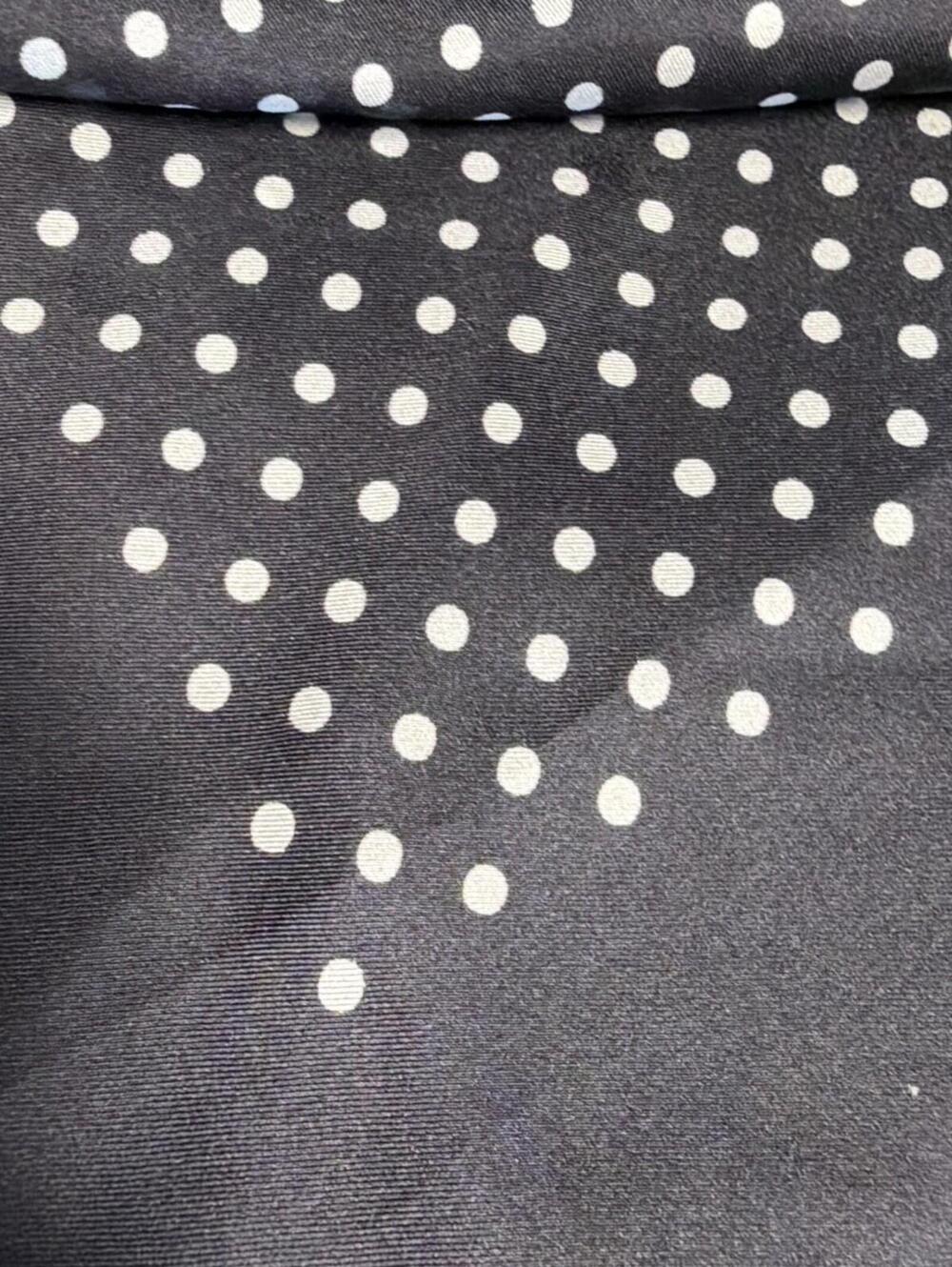Lauren Ralph Lauren Square Silk Scarf Polka Dot Print 22" x 22", Black/White, - Picture 2 of 5